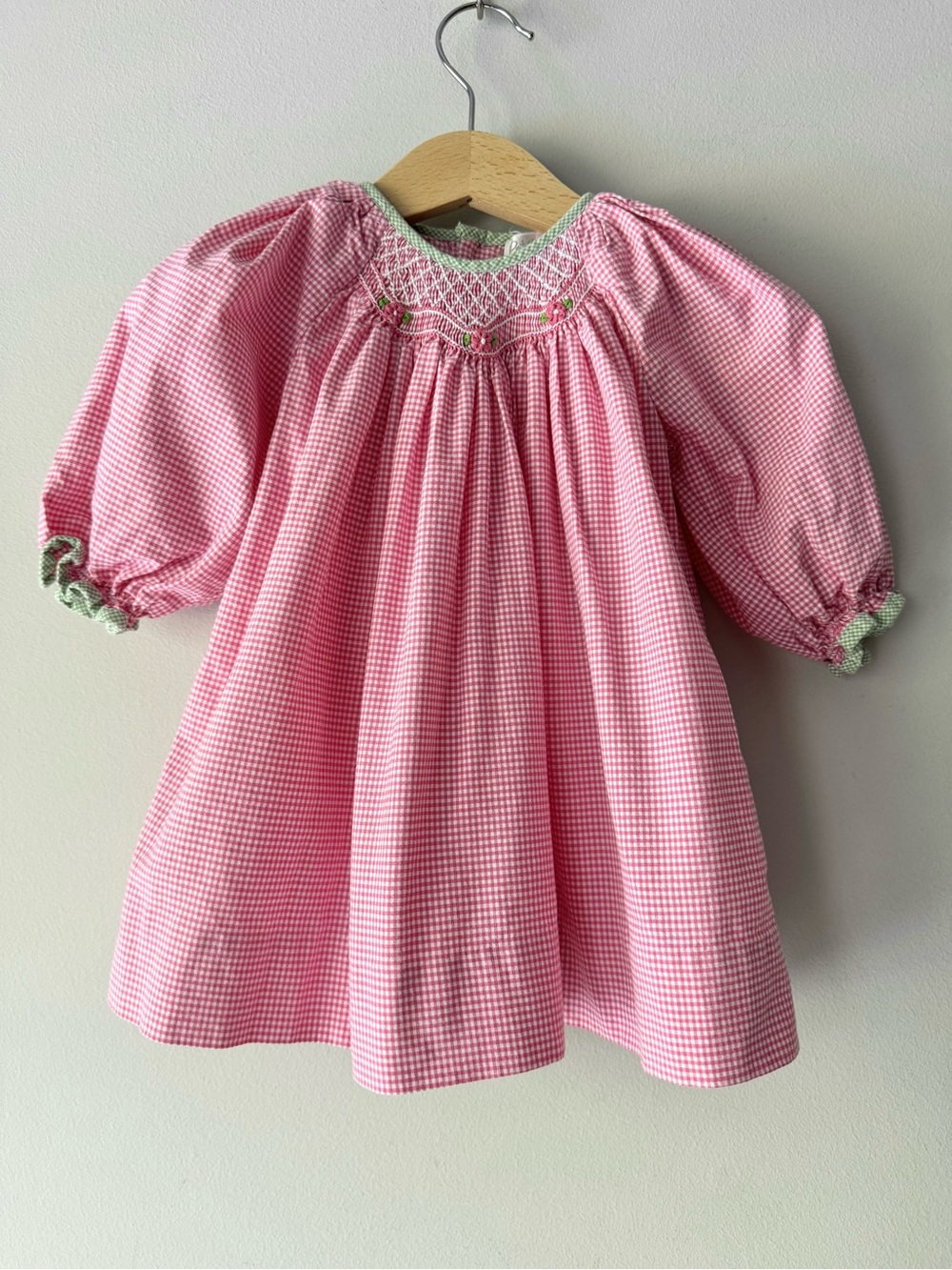 Petit Ami Pink Gingham Smocked Dress